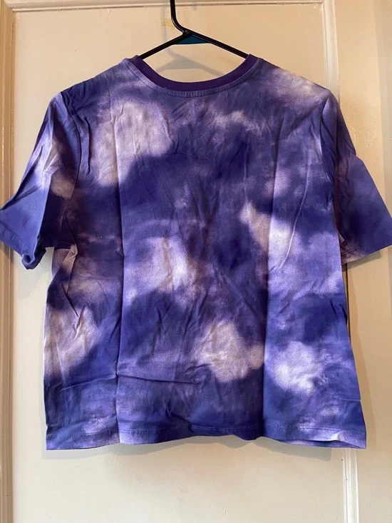 Disney Purple Tie-Dye Haunted Mansion Boxy Tee with Yellow Accents - Picture 5 of 5